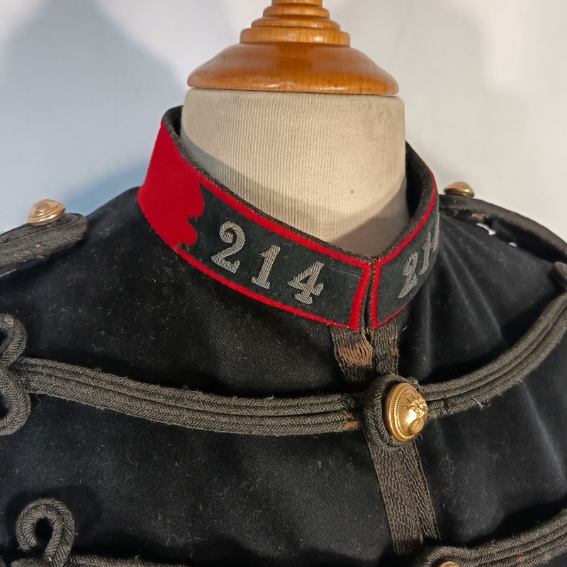 VESTE DOLMAN D'UNIFORME D'UN CAPITAINE DU 214 ème REGIMENT D'INFANTERIE 1914